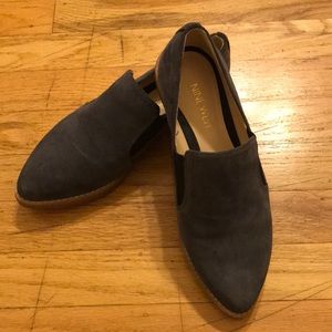 NINE WEST leather upper suede slip on